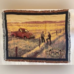 New-Ford F-Series Red Truck 1998 Commemorative Blanket Made USA W/Letter-Vintage